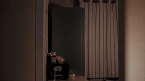 Eats from the fridge at night Stock Footage 120543839