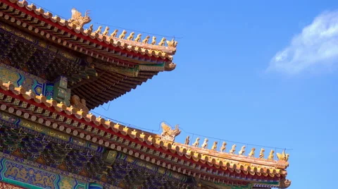 The eaves of forbidden city on the hall of supreme harmony Stock Footage 65282973