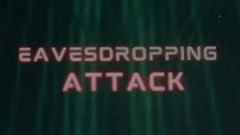 Eavesdropping Attack, accessing data in transit between devices Stock Footage 309403602