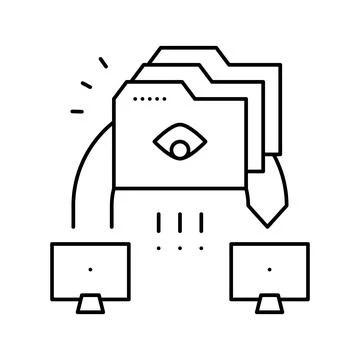 Eavesdropping attacks line icon vector illustration Stock Illustration