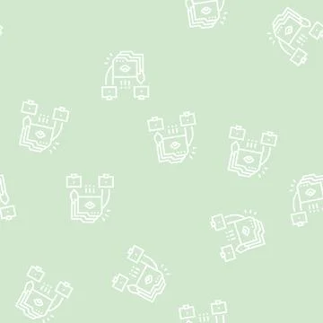 Eavesdropping attacks line seamless pattern Stock Illustration