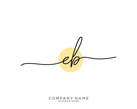 EB Initial handwriting logo design Stock Illustration