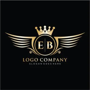 EB Letter Initial with Royal Wing Logo Template. Stock Illustration
