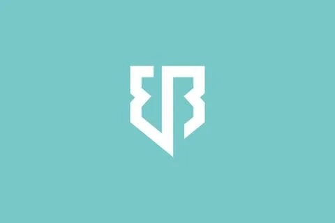 Eb logo design . abstract letter eb in the shield with clean and modern logo  Stock Illustration