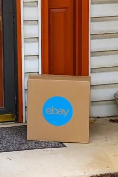 EBay Box at Front Door Stock Photos