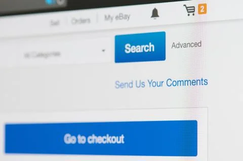 Ebay checkout menu Stock Photos