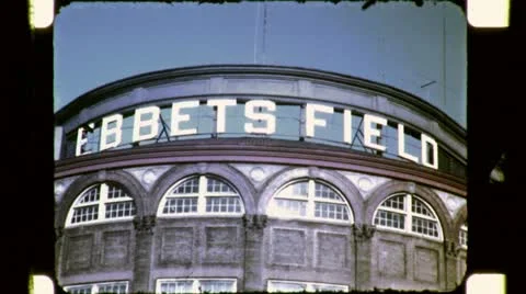 EBBETS FIELD Baseball Stadium NYC 1940s (Vintage 16mm Film Home Movie) 4781 Stock Footage 12290675