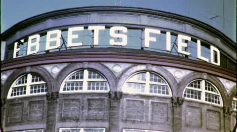 EBBETS FIELD Baseball Stadium NYC 1940s Vintage 16mm Film Home Movie 4783 Stock Footage 12290849