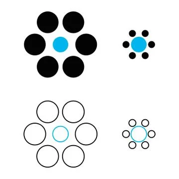 Ebbinghaus Optical Illusion Stock-Illustration