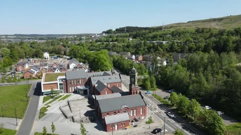 Ebbw Vale by Drone Stock Footage 241781775
