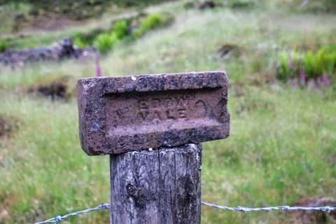 Ebbw Vale made brick on post Stock Photos