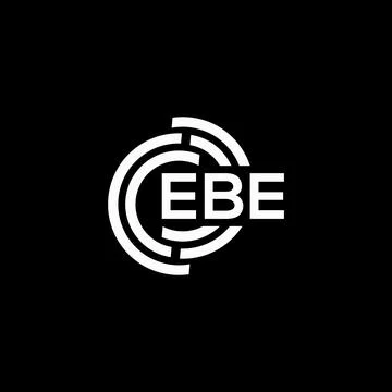 EBE letter logo design on black background. EBE creative initials letter logo イラスト素材