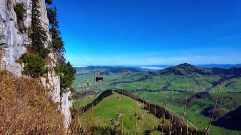 Ebenalp in Summer Above the Clouds with Cable Car Video stock 323690607