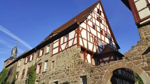 Eberbach am Neckar from above Stock Photos