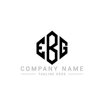 EBG letter logo design with polygon shape. EBG polygon and cube shape logo .. Stock Illustration