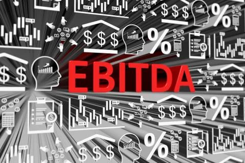 EBITDA concept blurred background 3d render illustration Stock Illustration