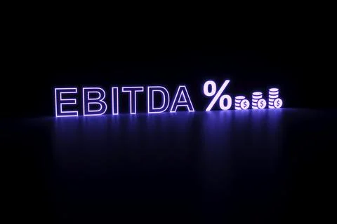 EBITDA neon concept self illumination background 3D illustration Stock Illustration