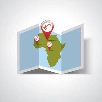 Ebola-African map and pointers Stock Illustration