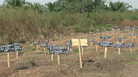 Ebola cemetary multiple graves Stock Footage 50069070