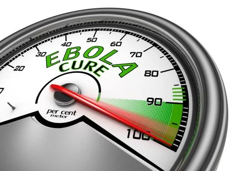 Ebola cure conceptual meter indicate maximum Illustrazione stock