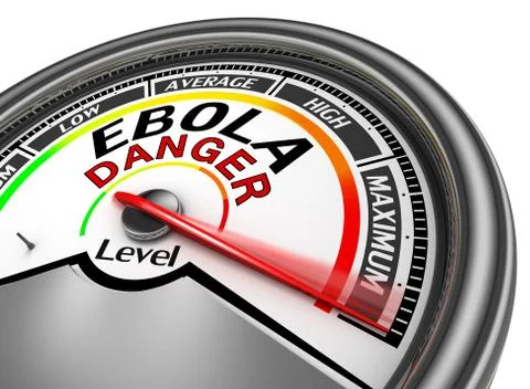 Ebola danger conceptual meter indicate maximum Stock Illustration