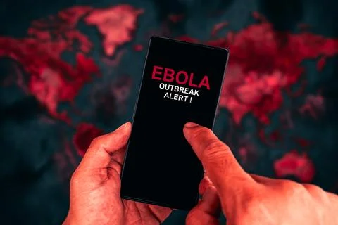 Ebola Outbreak Alert on Smartphone Stock Photos