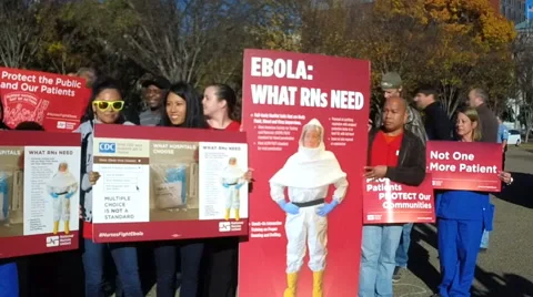 Ebola protest and demonstration (Clip 1 of 3) Stock Footage 43795897