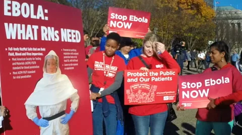 Ebola protest and demonstration (Clip 2 of 3) Video stock 43795900