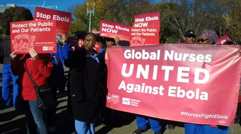Ebola protest and demonstration (Clip 3 of 3) Stock Footage 43795904
