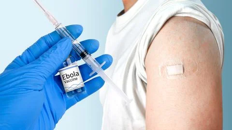 Ebola Vaccine Injection for Patient Stock Photos