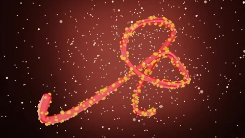 Ebola virus 3d animation with particles spark in dark background 库存影片 336527387