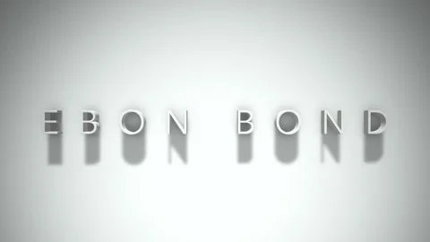 Ebon Bond 3D title animation with shadows on a white background Stock Footage 296724688