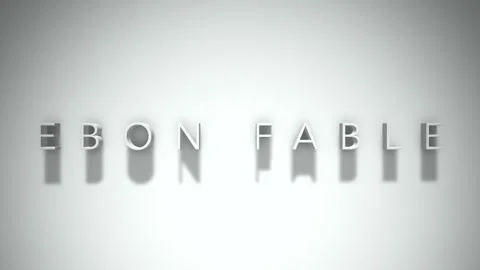 Ebon Fable 3D title animation with shadows on a white background Video stock 296724721