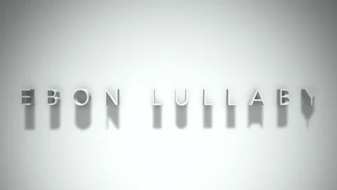 Ebon lullaby 3D title animation white text on a white background Stock Footage 298374724