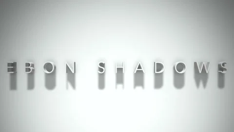 Ebon shadows 3D title animation white text on a white background 스톡 동영상 298374747