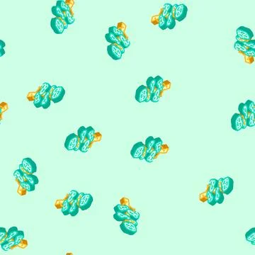 Ebony jungle amazon isometric icon seamless pattern Stock Illustration