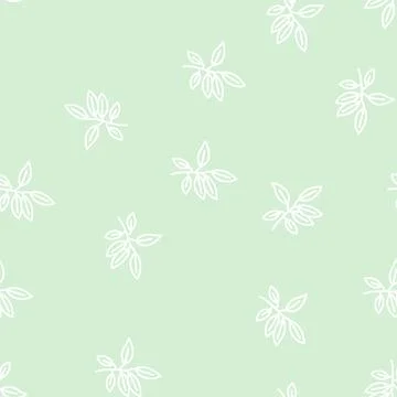 Ebony leaf line seamless pattern Stock Illustration