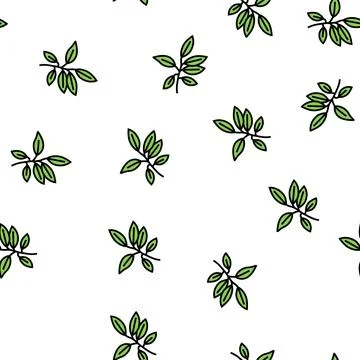 Ebony leaf vector seamless pattern Stock Illustration