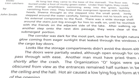 Ebook animation panning over text on screen - V1 Stock Footage 102355390