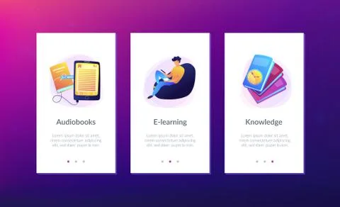 Ebook app interface template. Stock Illustration