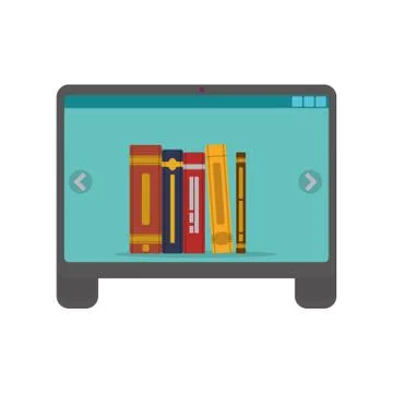 Ebook computer online reading internet icon. Vector graphic Illustrazione stock