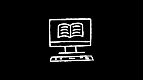 Ebook Computer Screen Online Icon Stock Footage 345593693