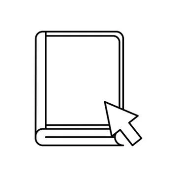 Ebook with cursor arrow silhouette style icon vector design Stock Illustration