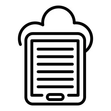 Ebook data cloud icon, outline style Stockillustratie