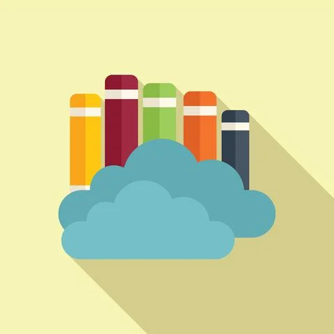 Ebook data icon flat vector. Online training Stock Illustration