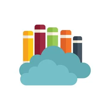 Ebook data icon flat vector. Online training Stock Illustration