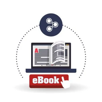 EBook  design. reading icon. White background , vector illustration Illustrazione stock