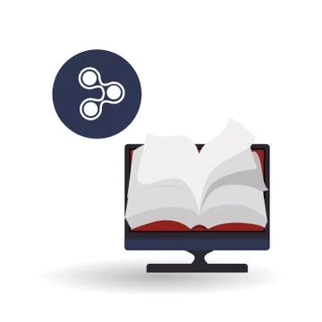 EBook  design. reading icon. White background , vector illustration Illustrazione stock