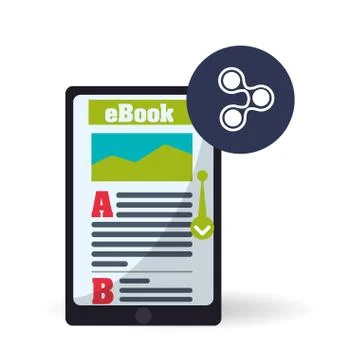 EBook  design. reading icon. White background , vector illustration イラスト素材