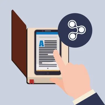 EBook  design. reading icon. White background , vector illustration , vector イラスト素材